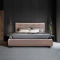 Gepolstertes Doppelbett mit optionalem Stauraum, hergestellt in Italien – Akira