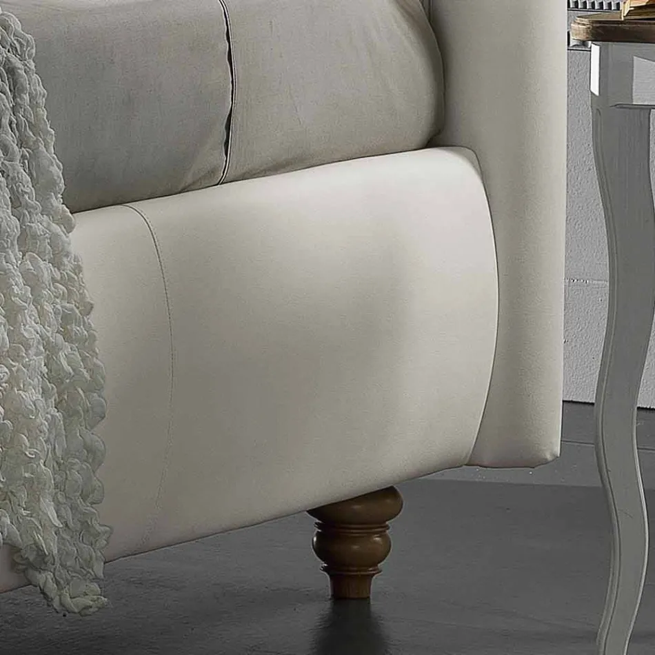 Kunstleder gepolstertes Doppelbett mit Box 160x190 / 200 cm Agly Viadurini