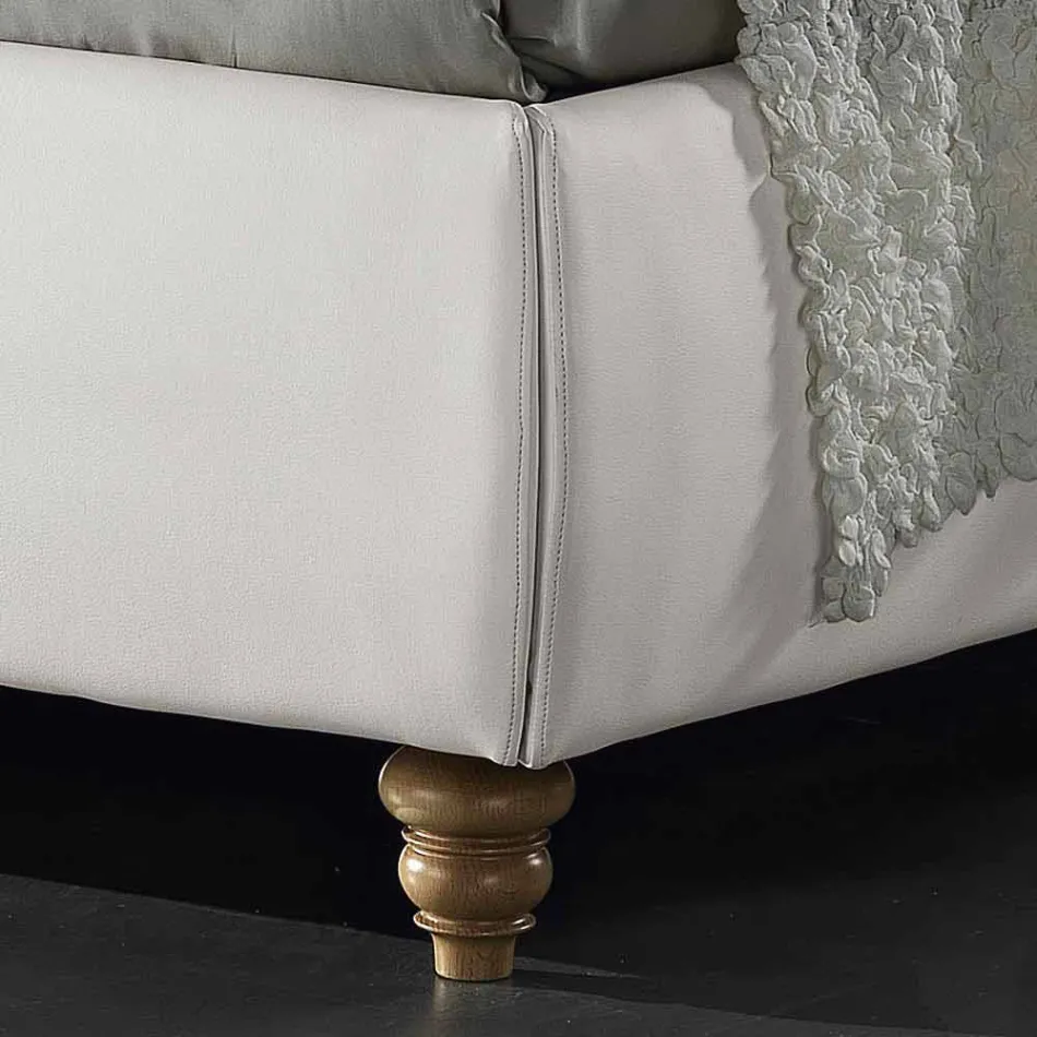 Kunstleder gepolstertes Doppelbett mit Box 160x190 / 200 cm Agly Viadurini