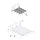 Doppelbett gepolstert mit Polyurethanschaum Made in Italy - Capriccio Viadurini