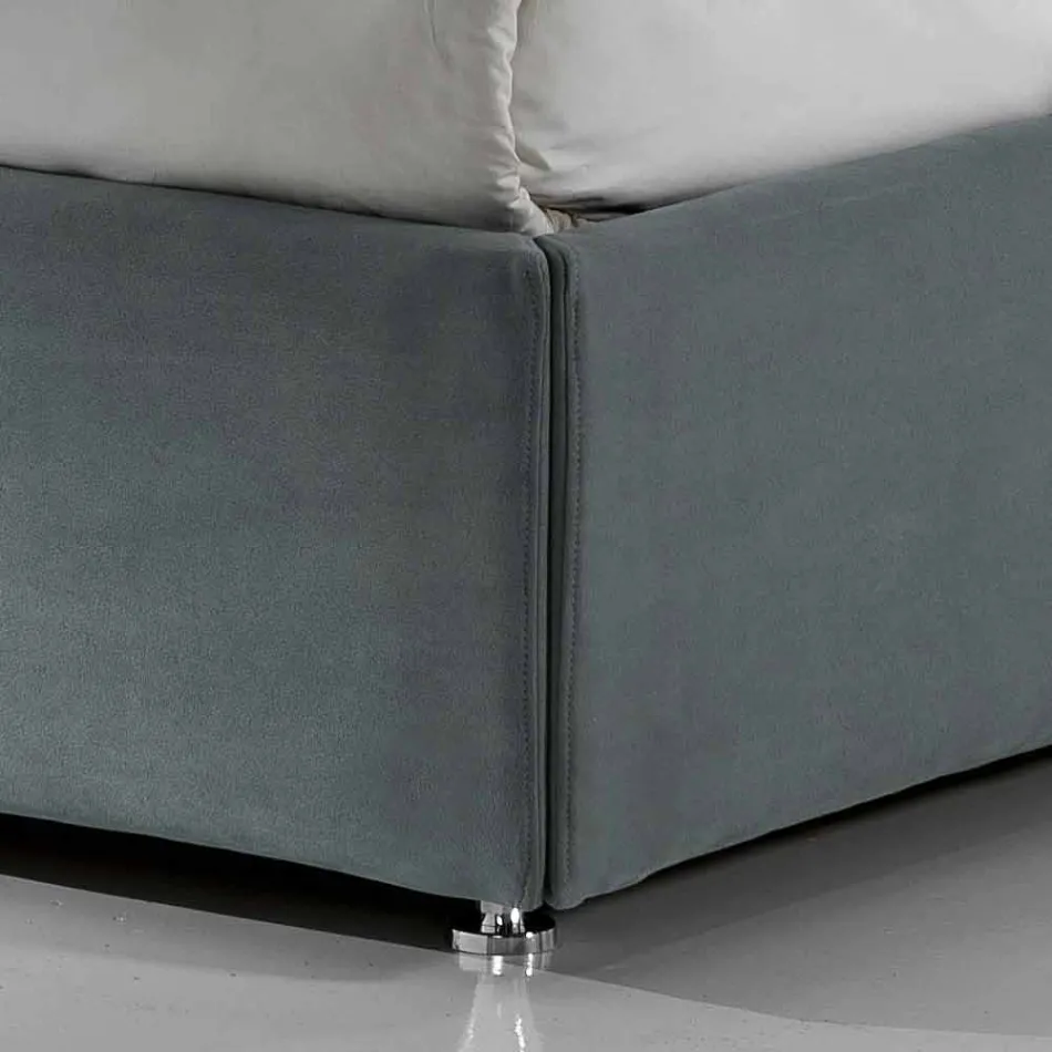 Modernes gepolstertes Doppelbett mit Sonnenbox 160x190 / 200cm Viadurini