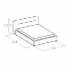 Modernes gepolstertes Doppelbett mit Sonnenbox 160x190 / 200cm Viadurini