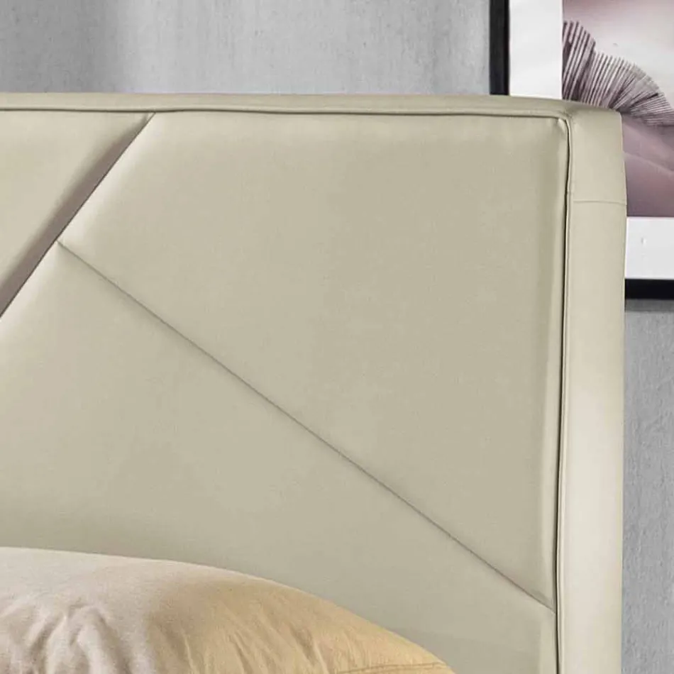 Kunstleder Doppelbett mit Lift Box 160x190 / 200 cm Mia Viadurini