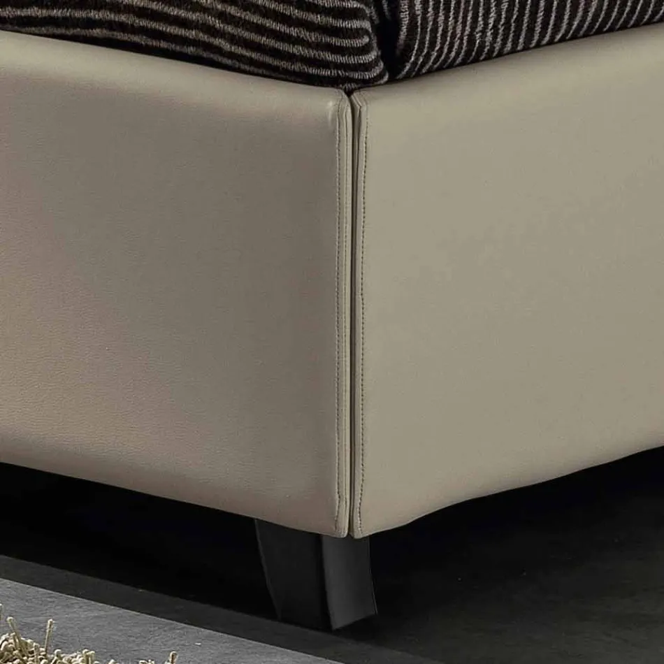 Kunstleder Doppelbett mit Lift Box 160x190 / 200 cm Mia Viadurini