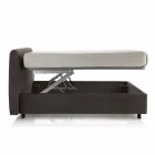 Kunstleder Doppelbett mit Aufbewahrungsbox 160x190 / 200 cm Gin Viadurini