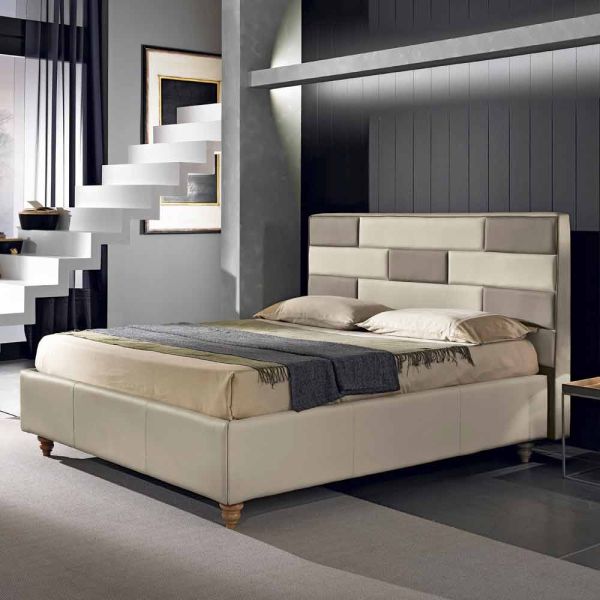 Doppelbett aus kunstleder mit aufbewahrungsbox 160x190/200 cm gin