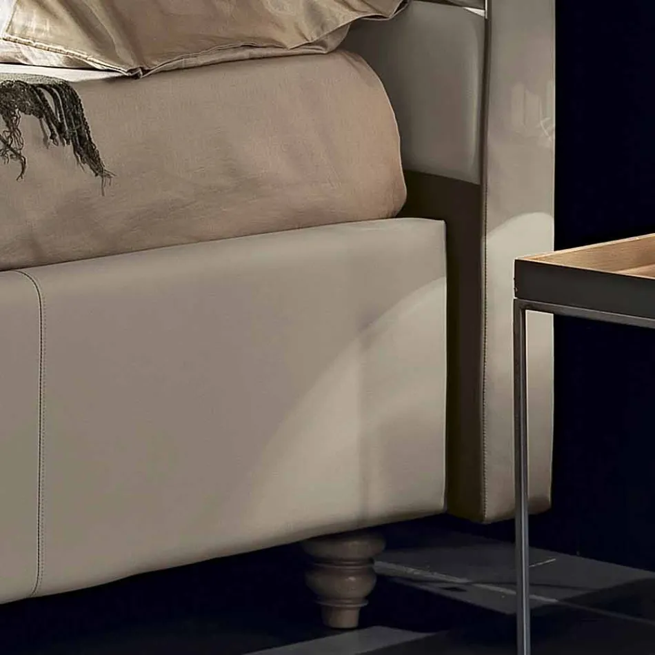 Kunstleder Doppelbett mit Aufbewahrungsbox 160x190 / 200 cm Gin Viadurini