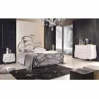 Eisen Doppelbett mit Kopfteil in Allison geschmiedete Klinge Viadurini