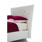 Doppelbett aus Kunstleder mit Holzfüßen Made in Italy - Perzio Viadurini