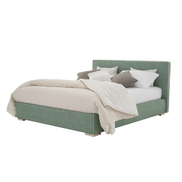 Doppelbett aus stoff oder kunstleder mit container made in italy - etoile