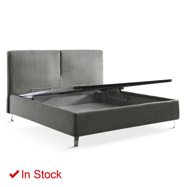 Doppelbett aus stoff oder samt mit stauraum made in italy – ernesto