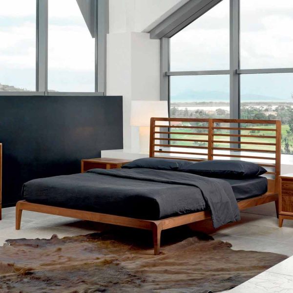 Doppelbett made in italy,basis aus massivem nussholz,design didimo