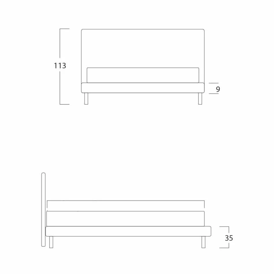 Modernes Doppelbett mit dünnem Untergestell Gaya New von Bolzan Viadurini