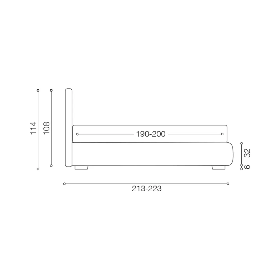 Modernes Doppelbett mit feuerfestem Lederkasten – Ania Viadurini