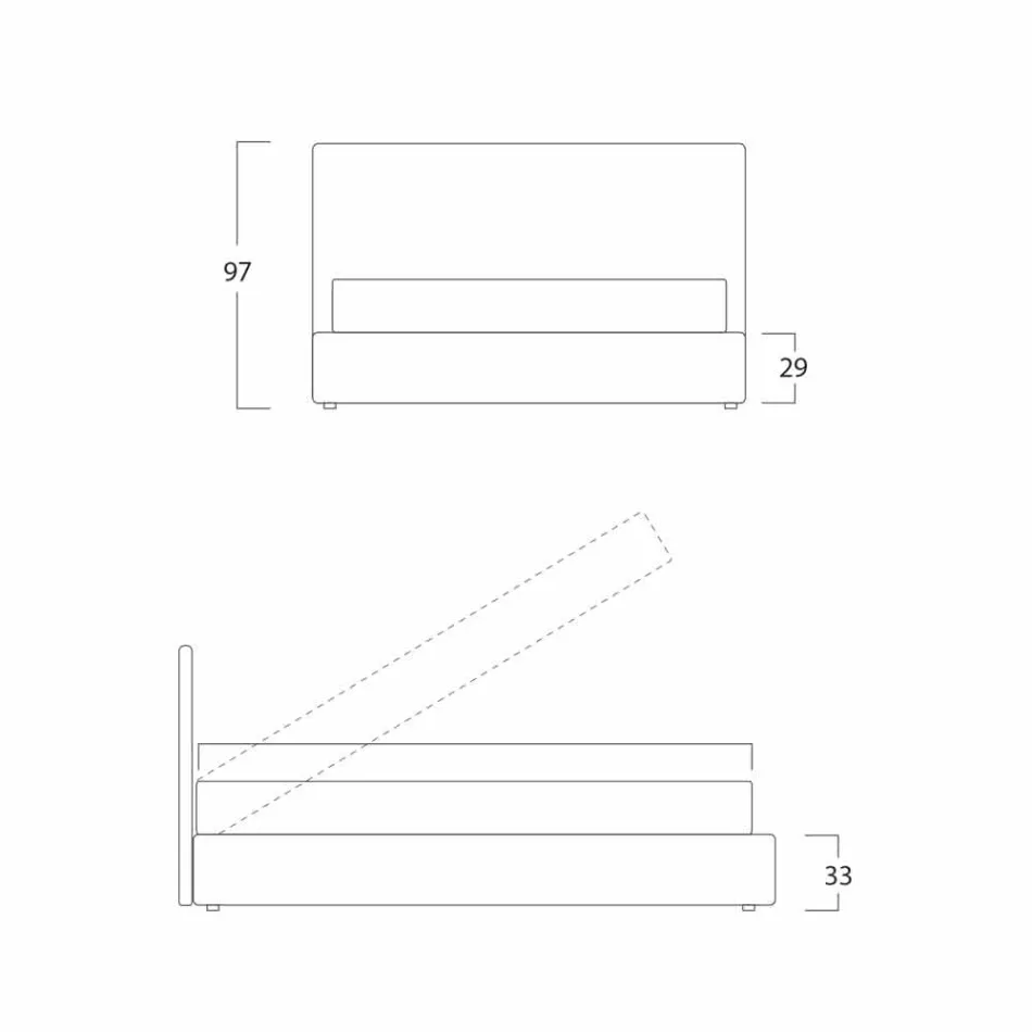 Modernes Doppelbett mit Stauraum, Gaya New von Bolzan Viadurini