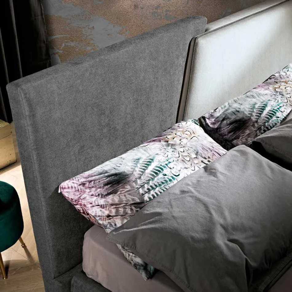 Modernes gepolstertes Doppelbett mit gestepptem oder glattem Design – Aftamo Viadurini