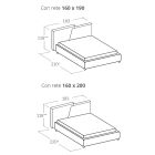 Modernes gepolstertes Doppelbett mit gestepptem oder glattem Design – Aftamo Viadurini