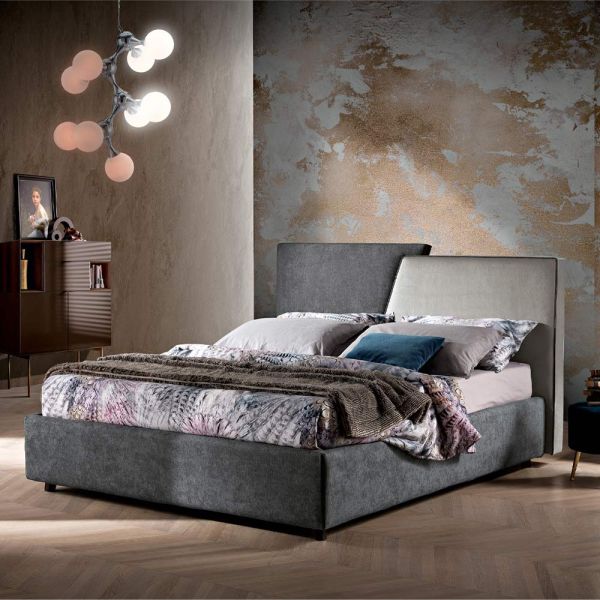 Modernes, gepolstertes oder glattes doppelbett-design - aftamo