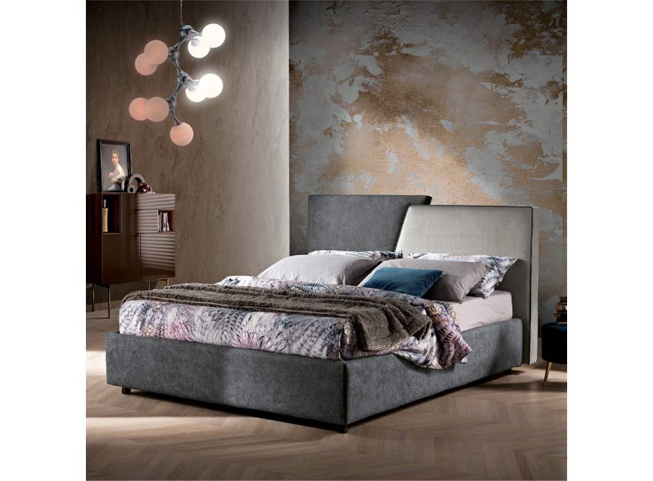 Modernes gepolstertes Doppelbett mit gestepptem oder glattem Design – Aftamo Viadurini