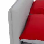 Doppelbett aus Kunstleder mit Füßen Made in Italy - Nurzio Viadurini