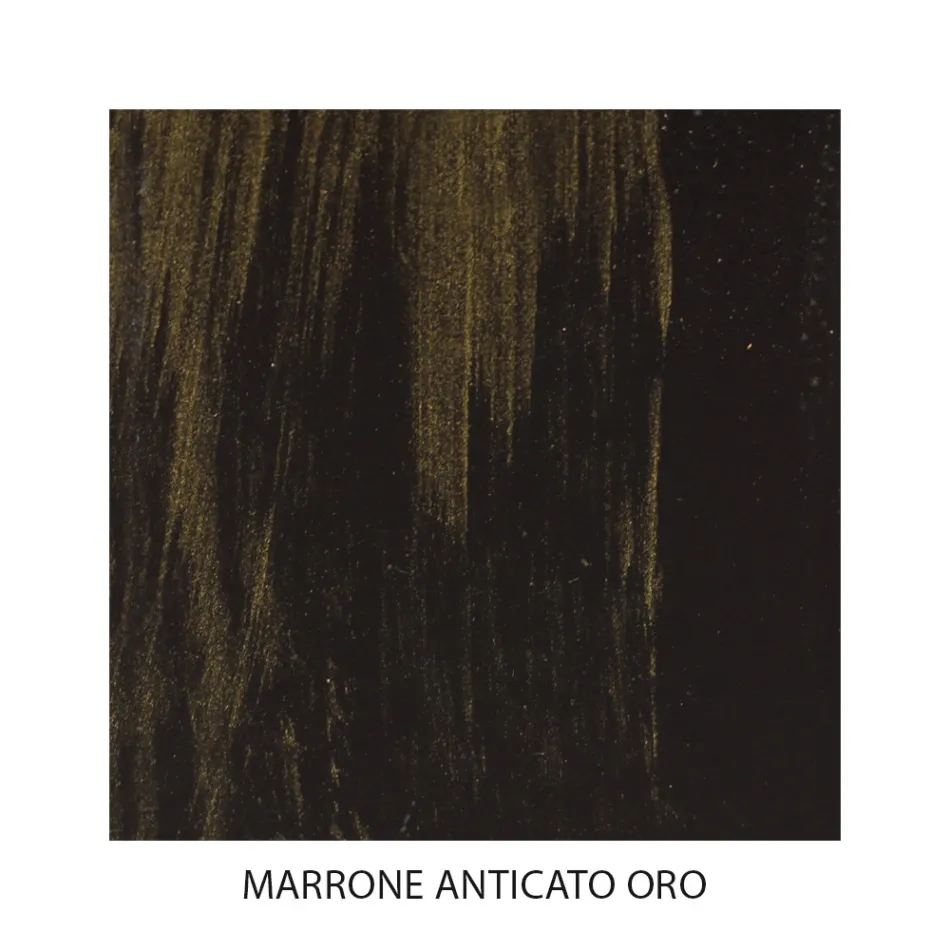 Kopfteil aus röhrenförmigem Eisen für Doppelbetten, Antik-Braun-Gold – Größe Viadurini