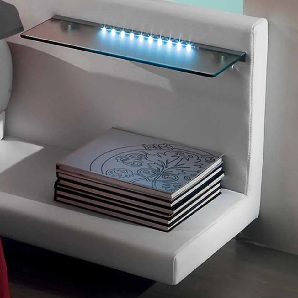 Rundes Doppelbett bezogen in Made in Italy Design Ecoleather - Vesio Viadurini