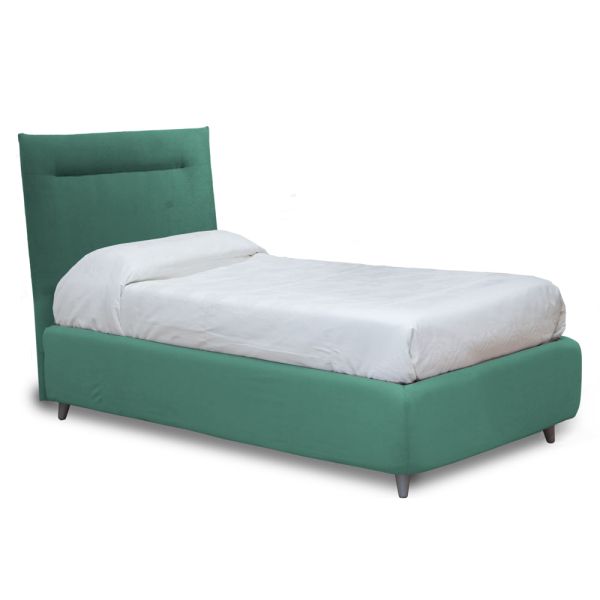 Einzelbett mit optionalem stauraum, hergestellt in italien – ciccio