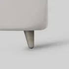 Einzelbett mit gepolstertem Kopfteil und Füßen, hergestellt in Italien – Aaron Viadurini