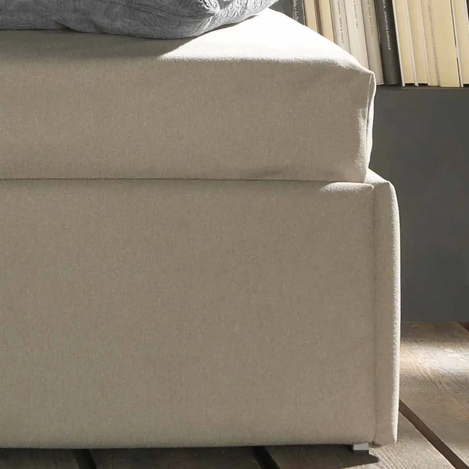 Einzelbett mit geformtem Kopfteil und Seitenwand, Line8 Bolzan Viadurini