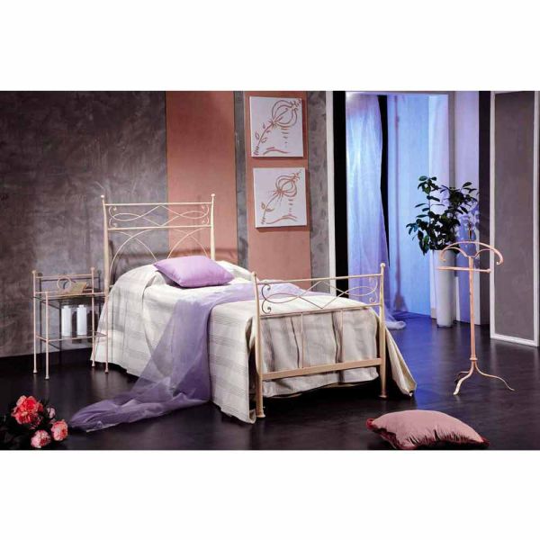 Einzelbett 85x190 aus schmiedeeisen made in italy ambra handgefertigt