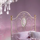 Einzelbett im Schmiedeeisen Turquoise Viadurini