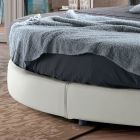 Rundes Design-Doppelbett mit Öko-Lederbezug – Faenza Viadurini