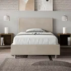 120 x 200 cm großes Queensize-Bett mit Mikrofaser-Kopfteil, hergestellt in Italien – Pallone Viadurini