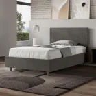 120 x 200 cm großes Queensize-Bett mit Mikrofaser-Kopfteil, hergestellt in Italien – Pallone Viadurini