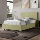 120 x 200 cm großes Queensize-Bett mit Mikrofaser-Kopfteil, hergestellt in Italien – Pallone Viadurini