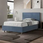 120 x 200 cm großes Queensize-Bett mit Mikrofaser-Kopfteil, hergestellt in Italien – Pallone Viadurini