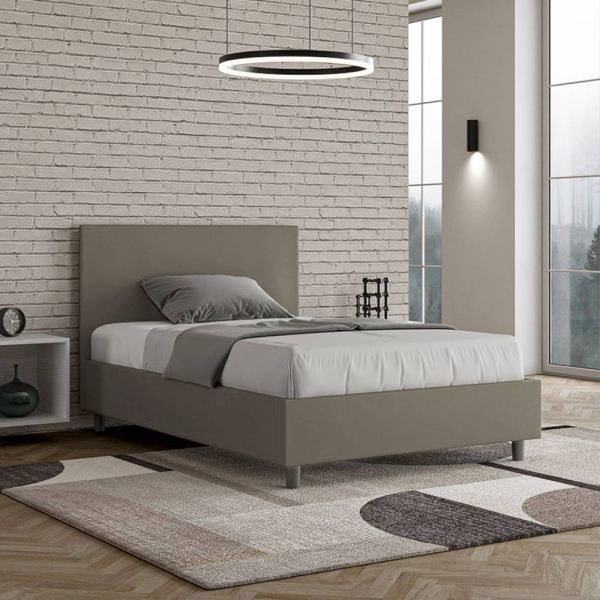 120 x 200 cm großes queensize-bett mit kopfteil aus kunstleder, hergestellt in italien – pallone