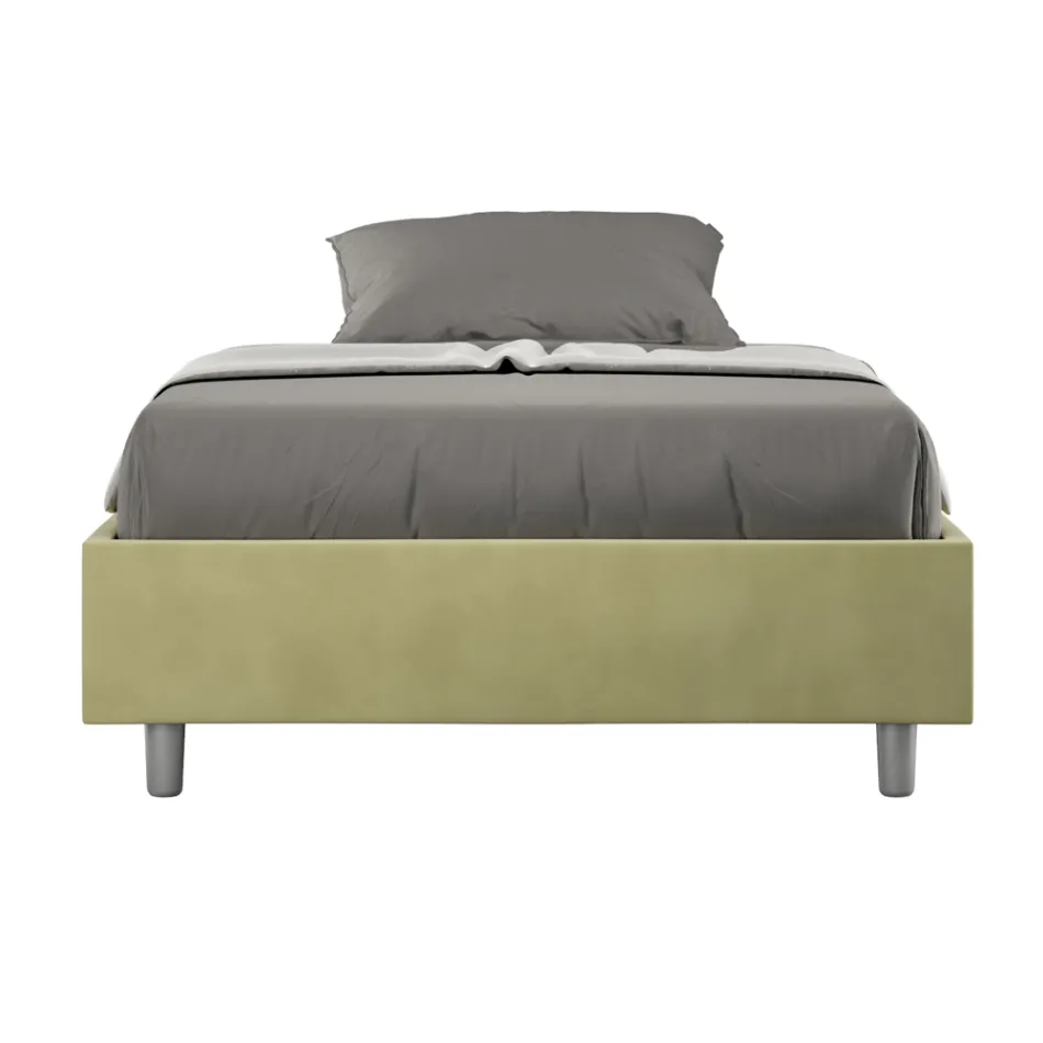 Queensize-Bett 120 x 200 cm, bezogen mit Mikrofaser, hergestellt in Italien – Athlete Viadurini