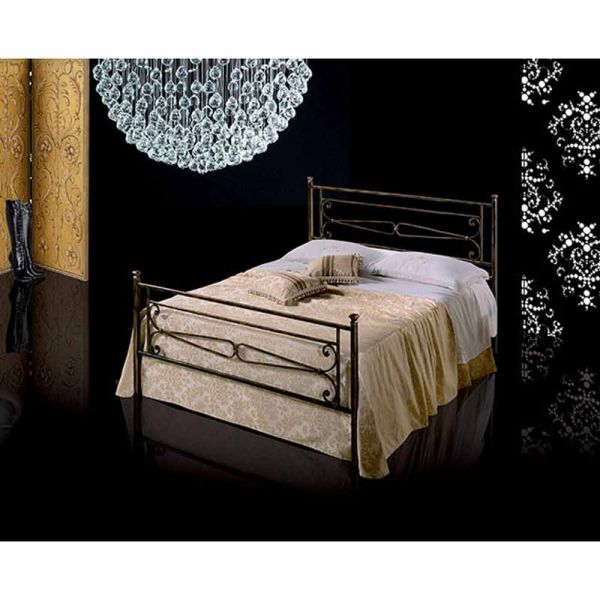Jugend queen size bett aus schmiedeeisen topazio