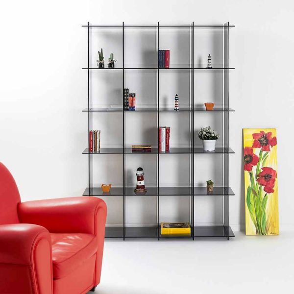 Modernes bücherregal aus verzinktem plexiglas sfera4