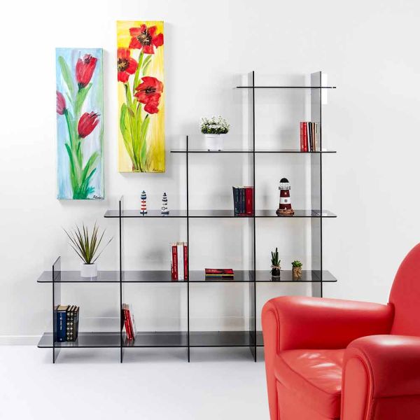 Bücherregal sfera3 l180 x h180 x p30 cm, hergestellt in italien