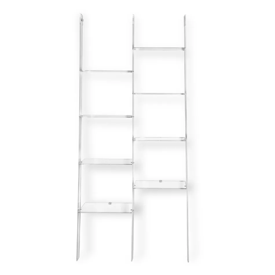 Wandbücherregal in transparentem Plexiglas Design bis zu 4 Elemente - Trezza Viadurini