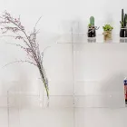 Sfera3 transparentes Wand Bücherregal L180 x H180 x P30 cm, hergestellt in Italien Viadurini