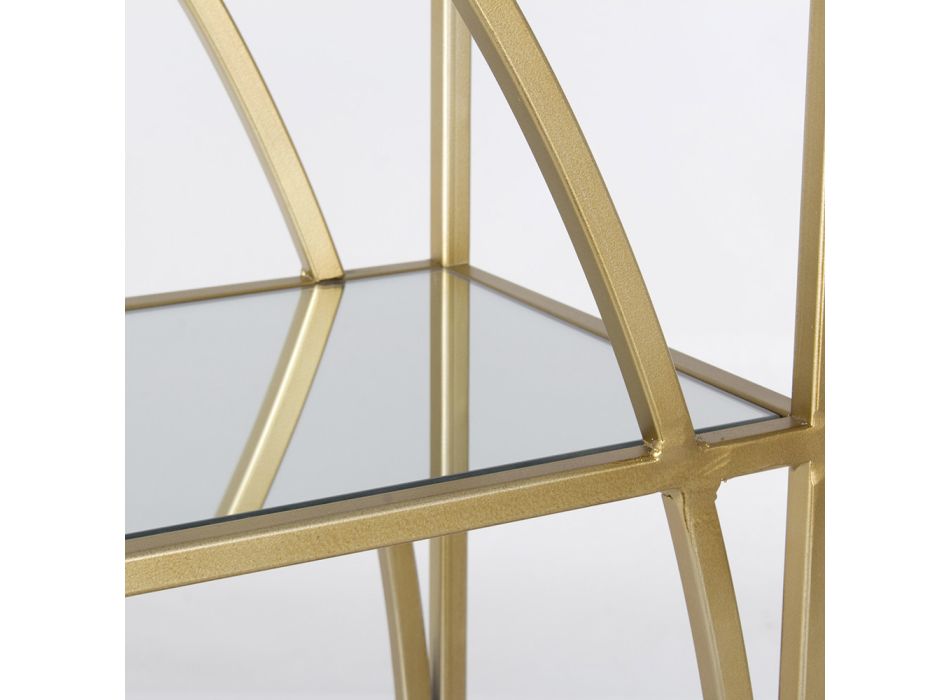 Hohes Bücherregal aus Stahl und 3 Glasböden Elegantes Design - Noralea Viadurini