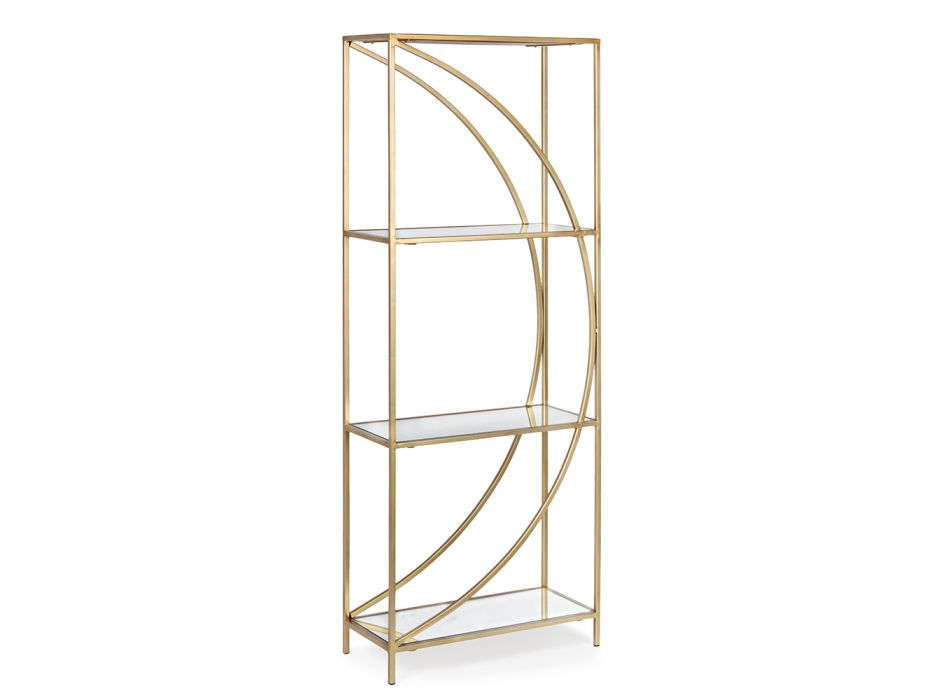 Hohes Bücherregal aus Stahl und 3 Glasböden Elegantes Design - Noralea Viadurini