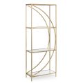 Hohes Bücherregal aus Stahl und 3 Glasböden Elegantes Design - Noralea