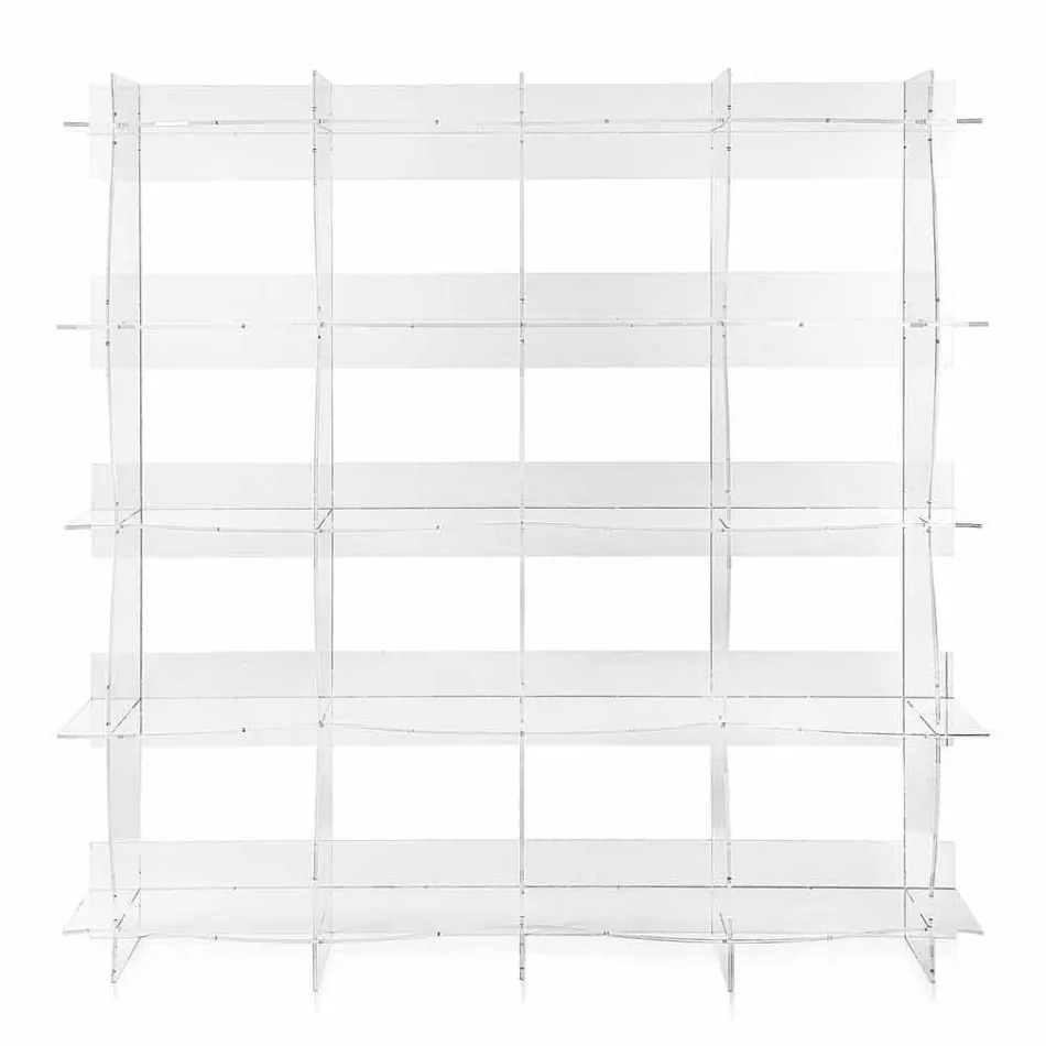 Freistehender Bücherschrank / wandmontiertes modernes Design Pam transparent Viadurini