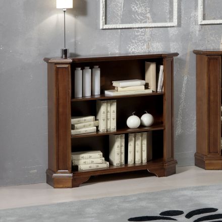 Bücherregal mit 3 offenen Fächern aus furniertem Holz, hergestellt in Italien – Epona Viadurini