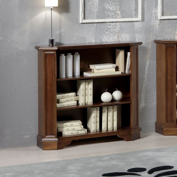 Bücherregal mit 3 offenen fächern aus furniertem holz, hergestellt in italien – epona