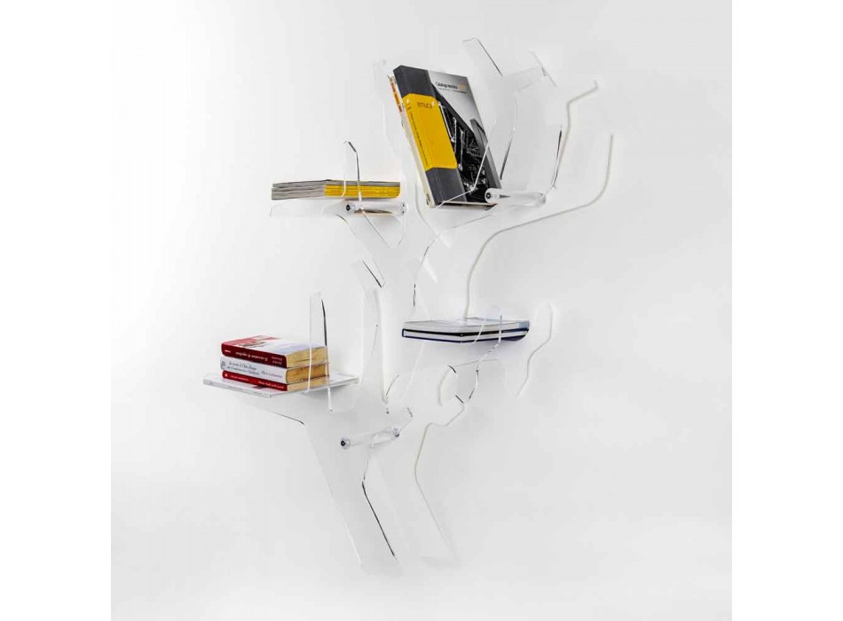 Modernes Bücherregal mit weißem Design von Carol, hergestellt in Italien Viadurini
